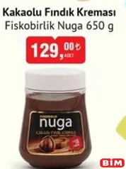FİSKOBİRLİK NUGA KAKAOLU FINDIK KREMASI 650 G FİSKOBİRLİK NUGA KAKAOLU FINDIK KREMASI 650 G